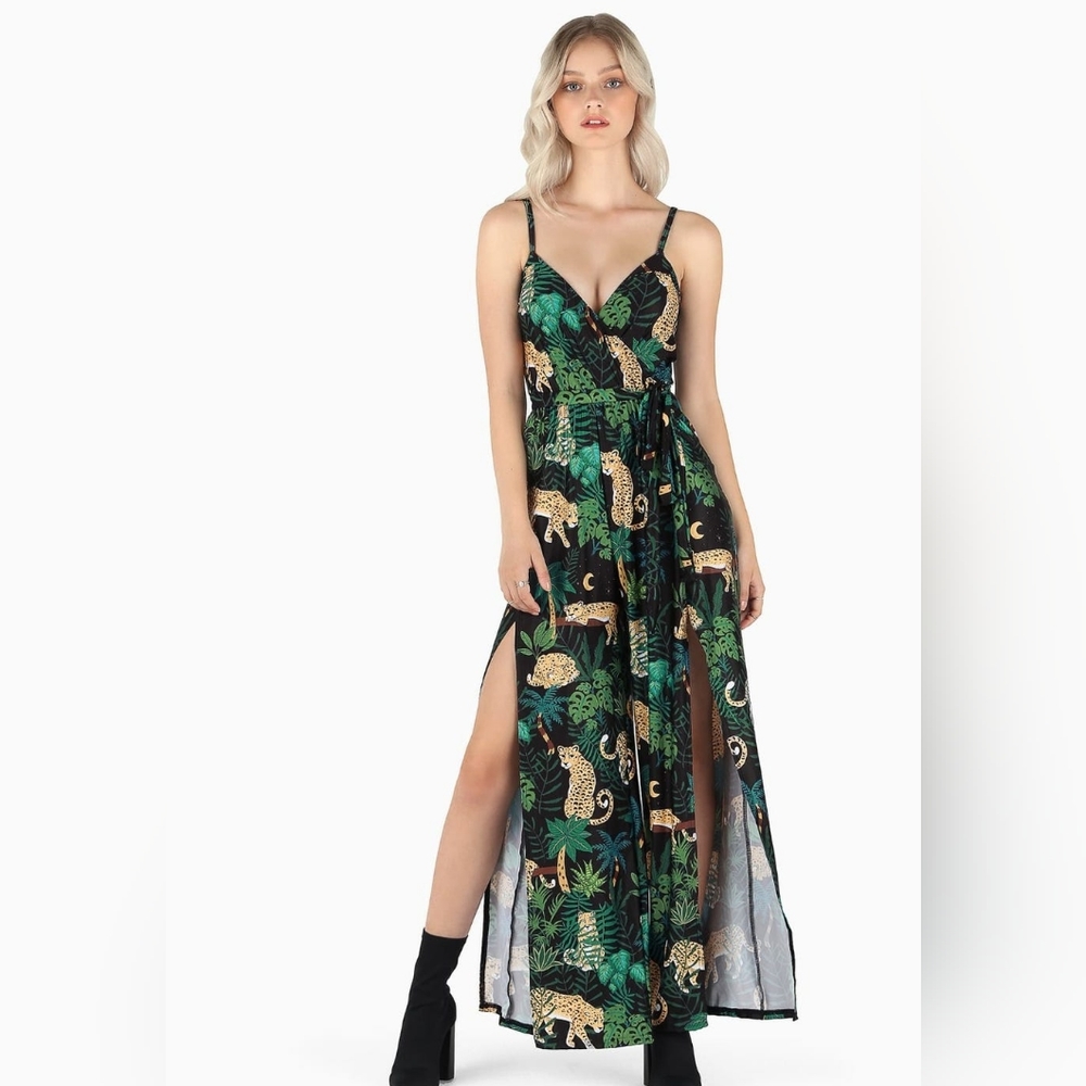 Black Milk Jungle Kitteh Split Jumpsuit - Limited